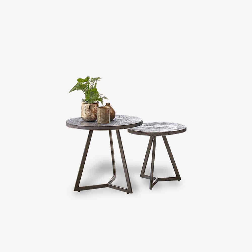 Bijzettafel Rison zwart set/2