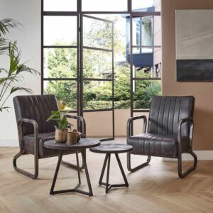 Bijzettafel Rison zwart set/2