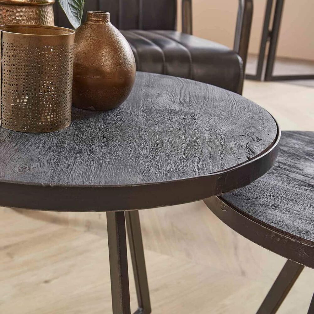 Bijzettafel Rison zwart set/2
