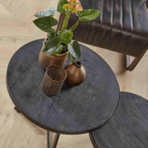 Bijzettafel Rison zwart set/2