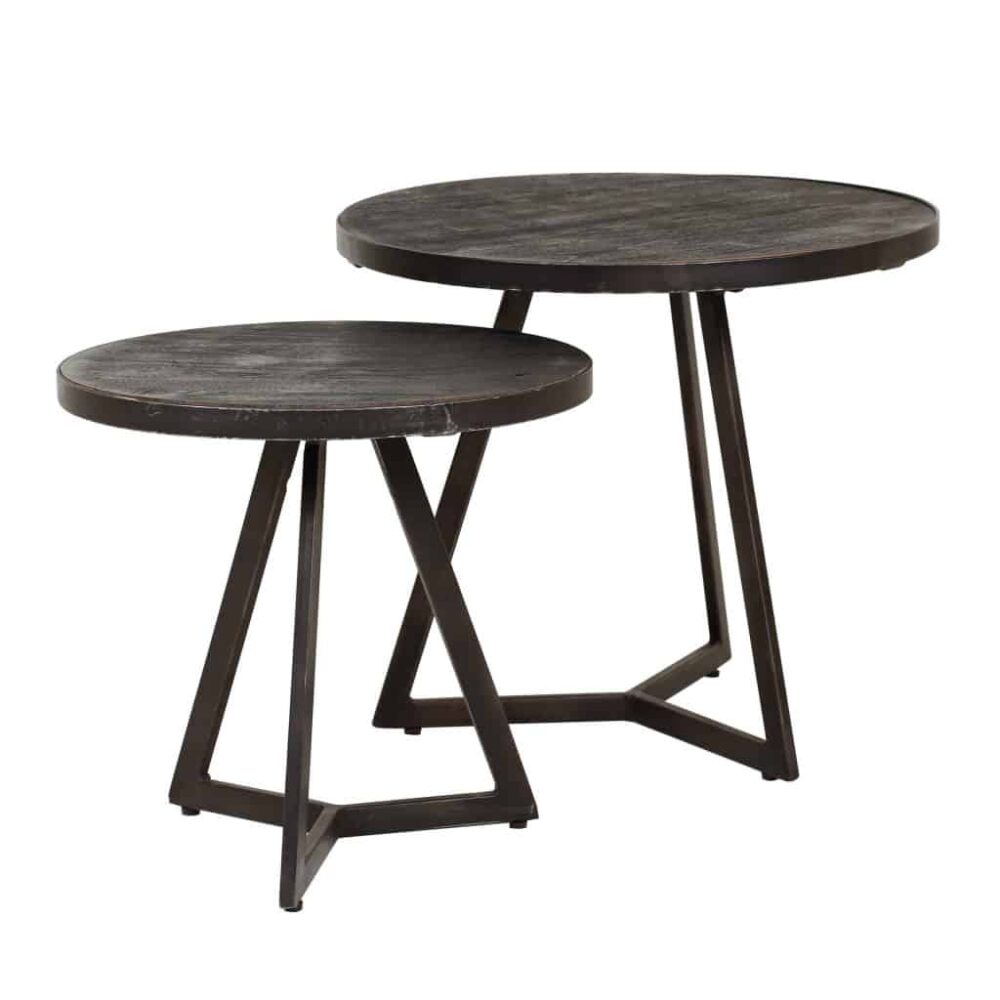Bijzettafel Rison zwart set/2