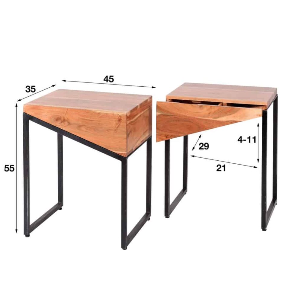 Nachtkastje 1L set/2 obia