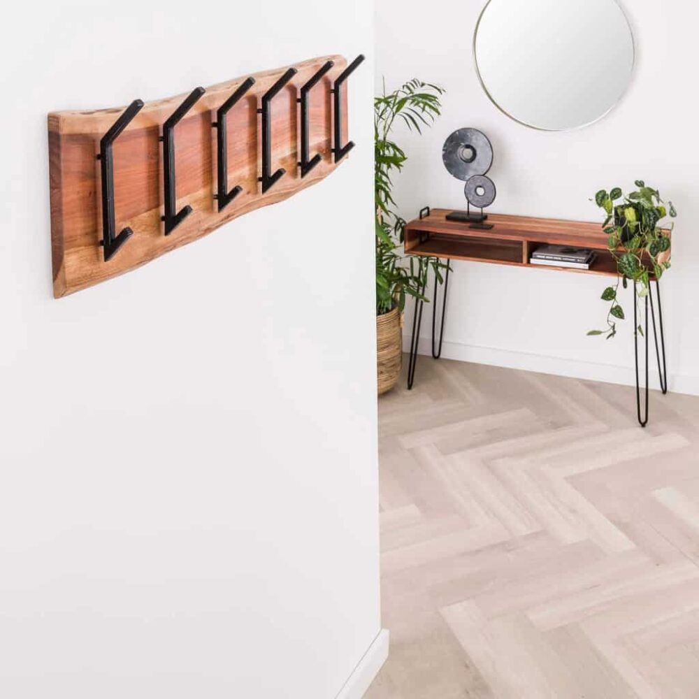 Double Kapstok Long Wood (8 haken)