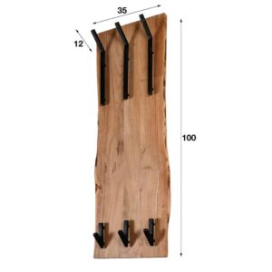 Double Kapstok Short Wood (2x3 haken)
