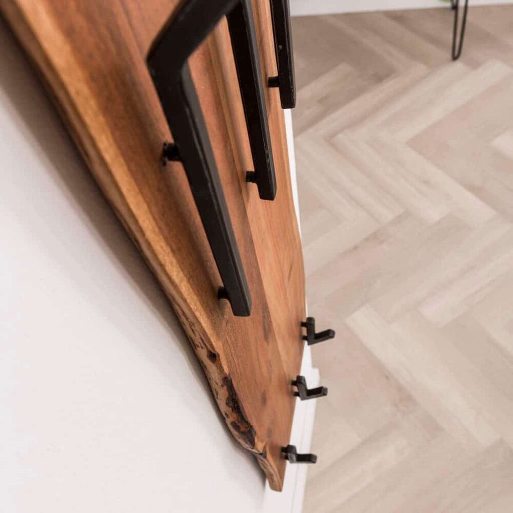 Double Kapstok Short Wood (2x3 haken)