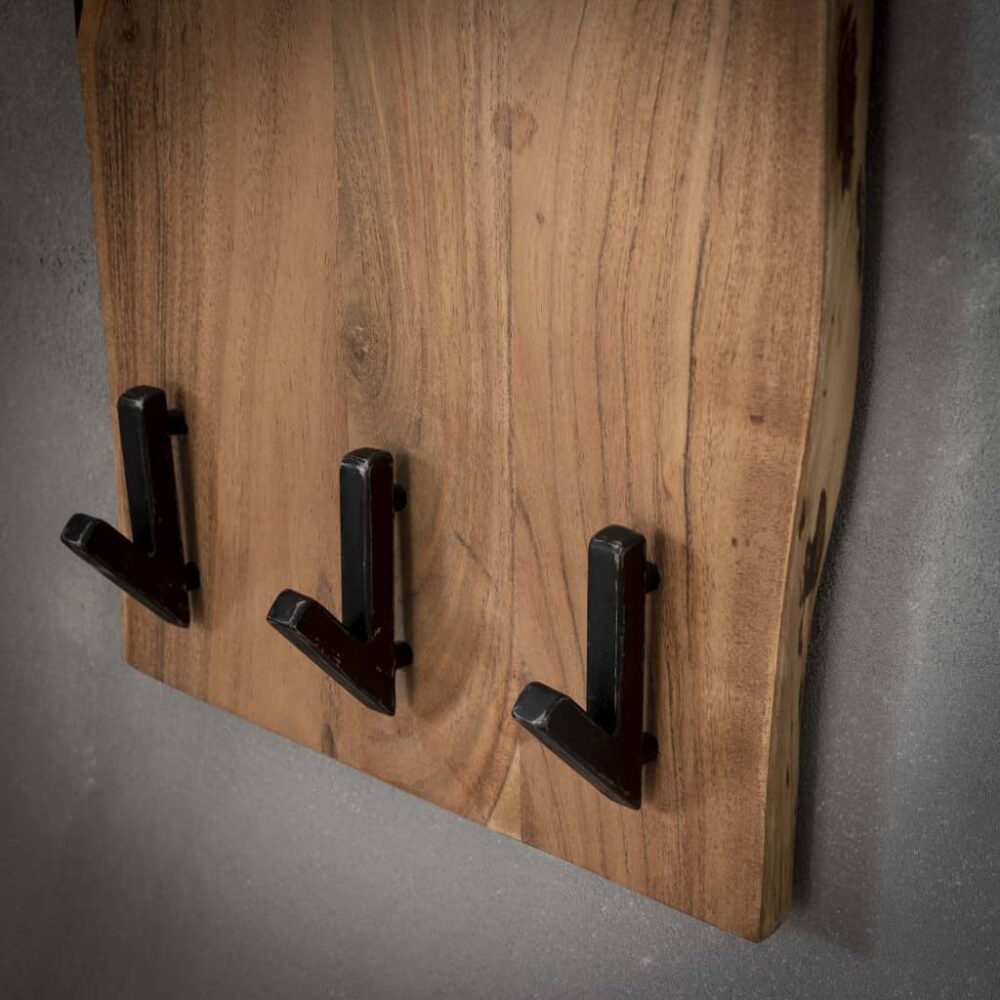 Double Kapstok Short Wood (2x3 haken)