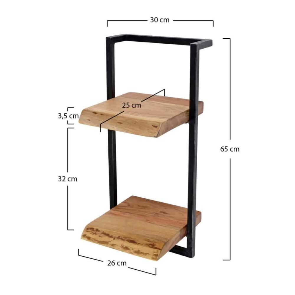 Wandplank Rivé 30cm H=65cm