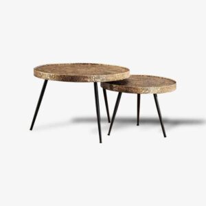 Salontafel Acier goud Ø55 set/2