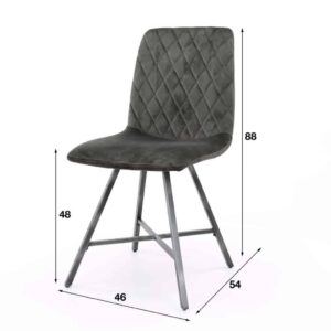 Stoel Alaska (Antraciet velours)