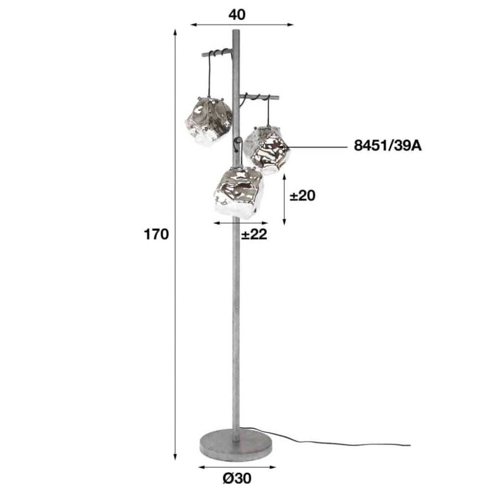 Vloerlamp 3L Stone