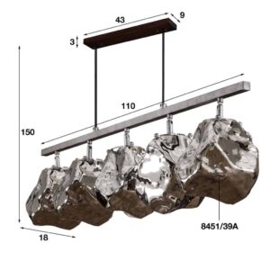Hanglamp 5L Stone