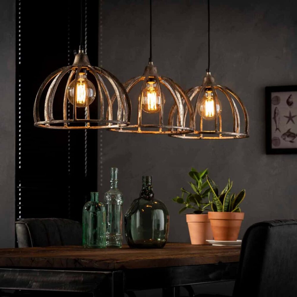 Hanglamp 3L ribbed frame