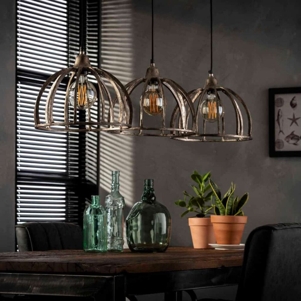 Hanglamp 3L ribbed frame