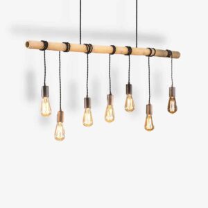 Hanglamp 7L Bamboo bulbs