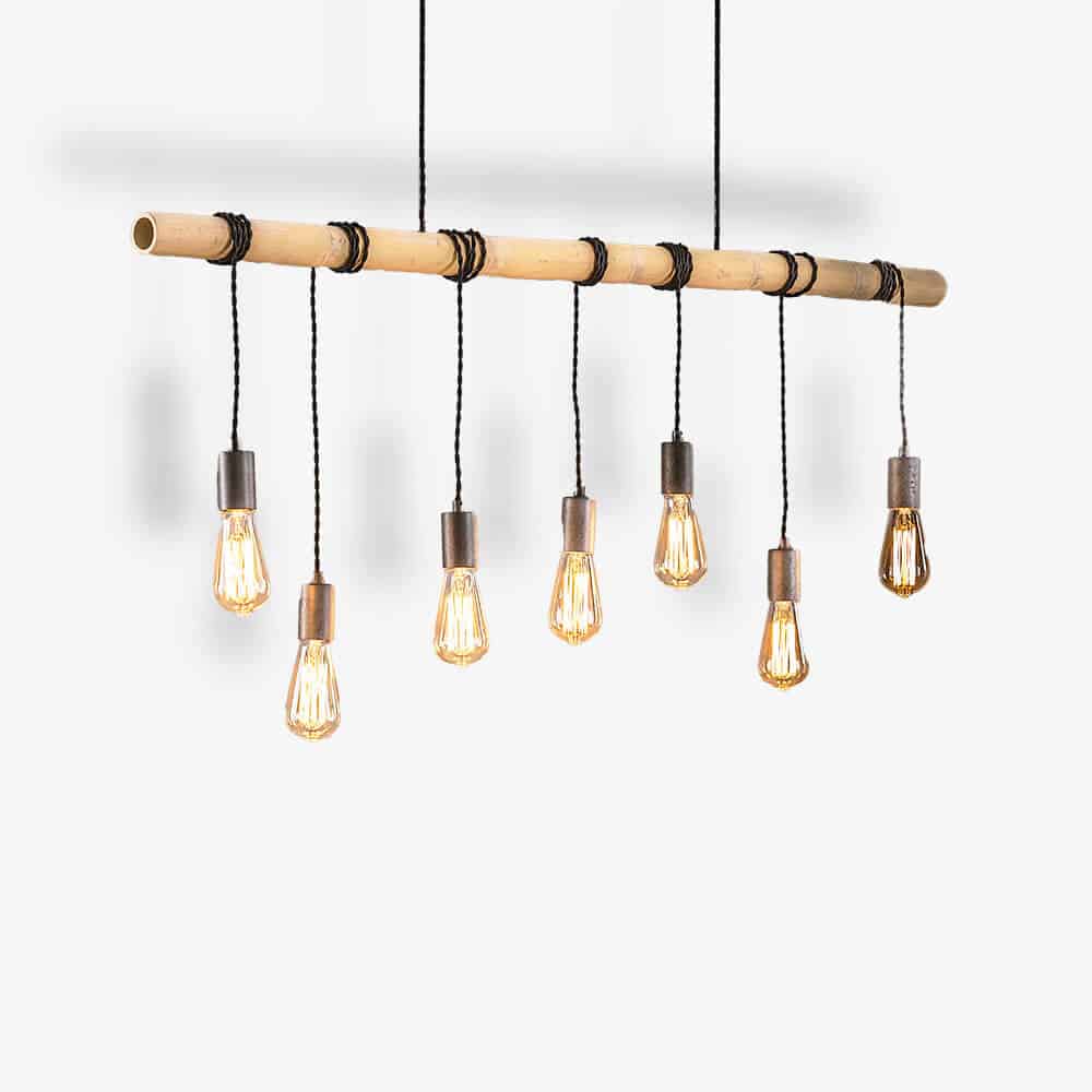 Hanglamp 7L Bamboo bulbs