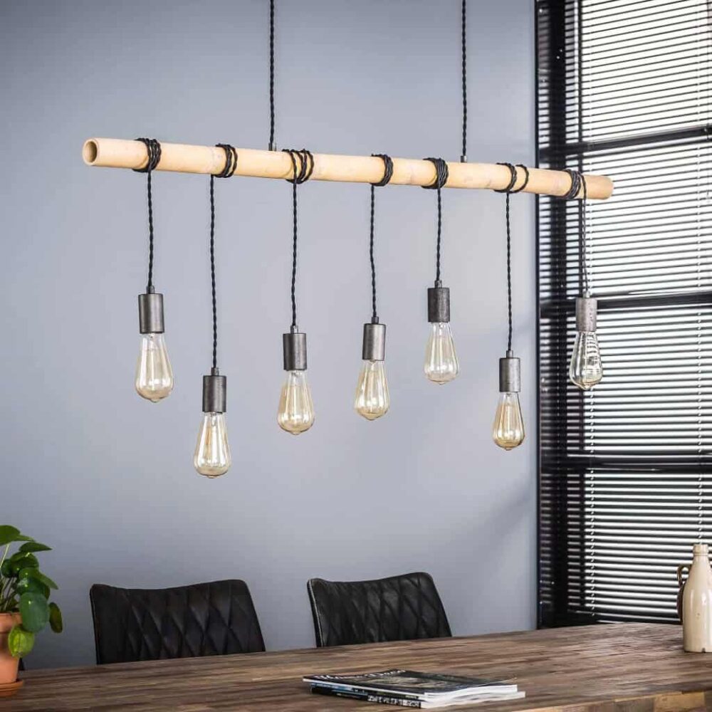 Hanglamp 7L Bamboo bulbs