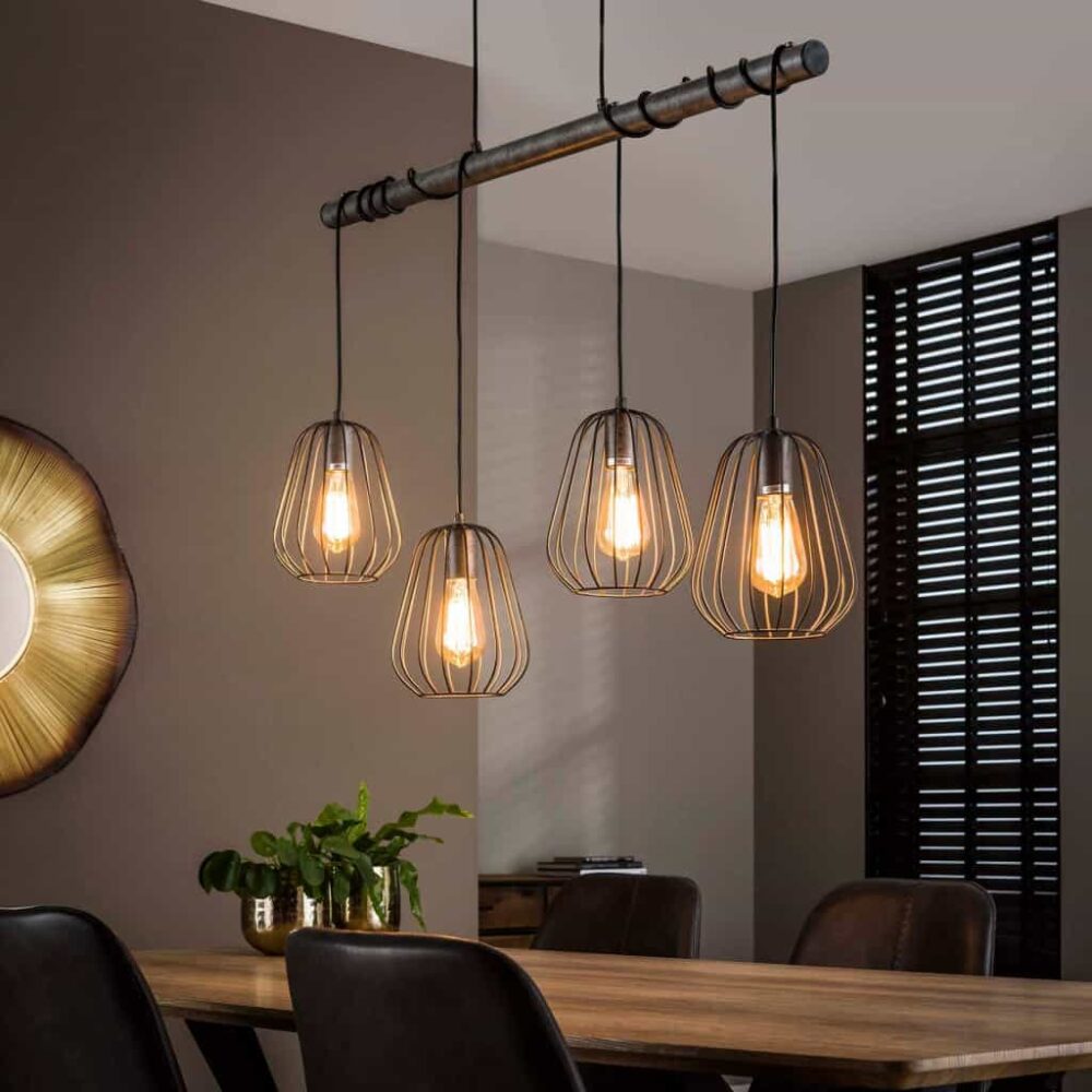 Hanglamp 4L Ribbed Droplet