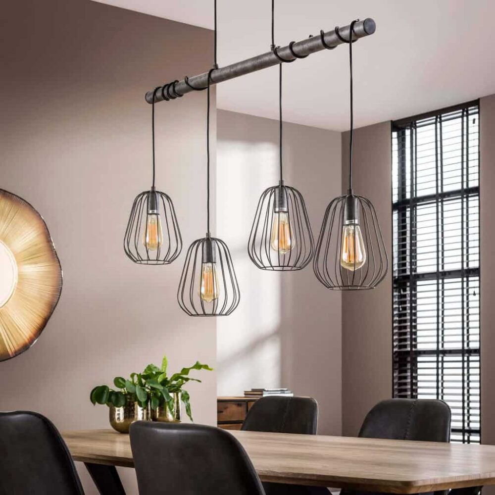 Hanglamp 4L Ribbed Droplet