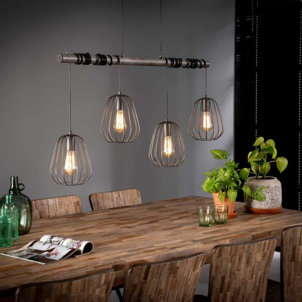 Hanglamp 4L Ribbed Droplet