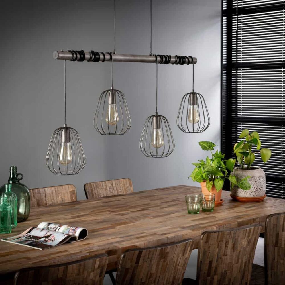 Hanglamp 4L Ribbed Droplet