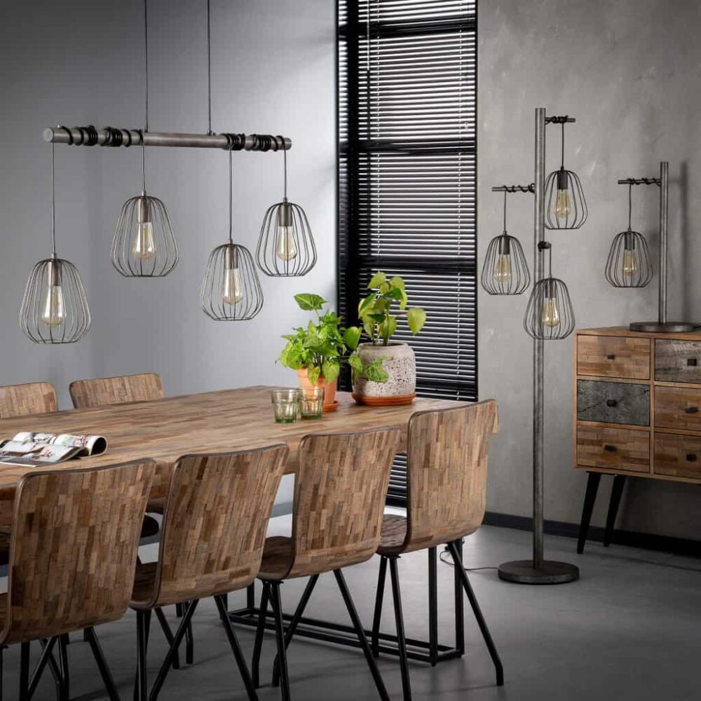 Hanglamp 4L Ribbed Droplet