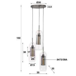 Hanglamp 3L Cones