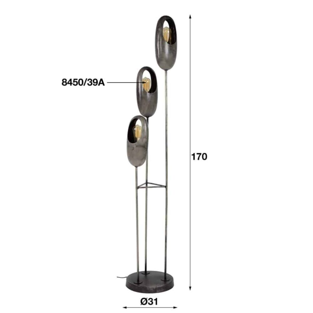 Vloerlamp 3L Shaded