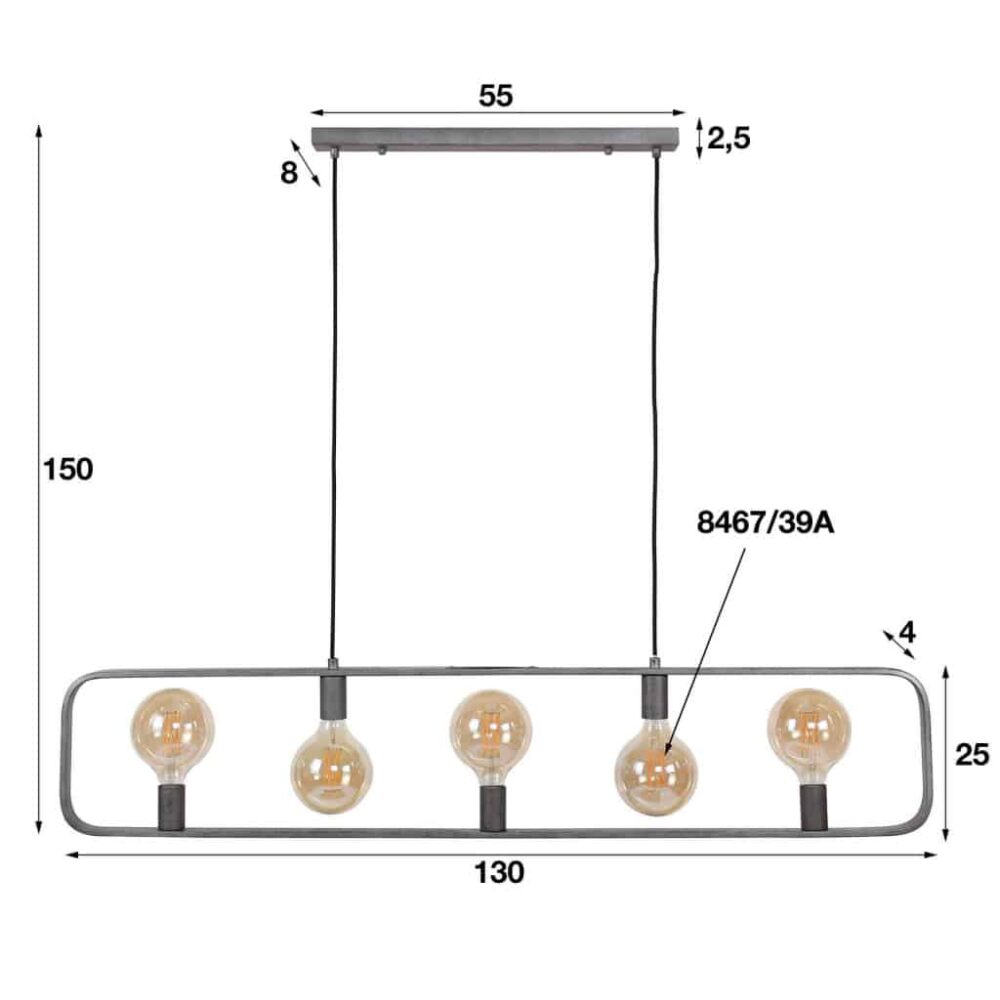 Hanglamp 5L Stepped