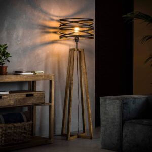 Vloerlamp 1L Wooden Springer