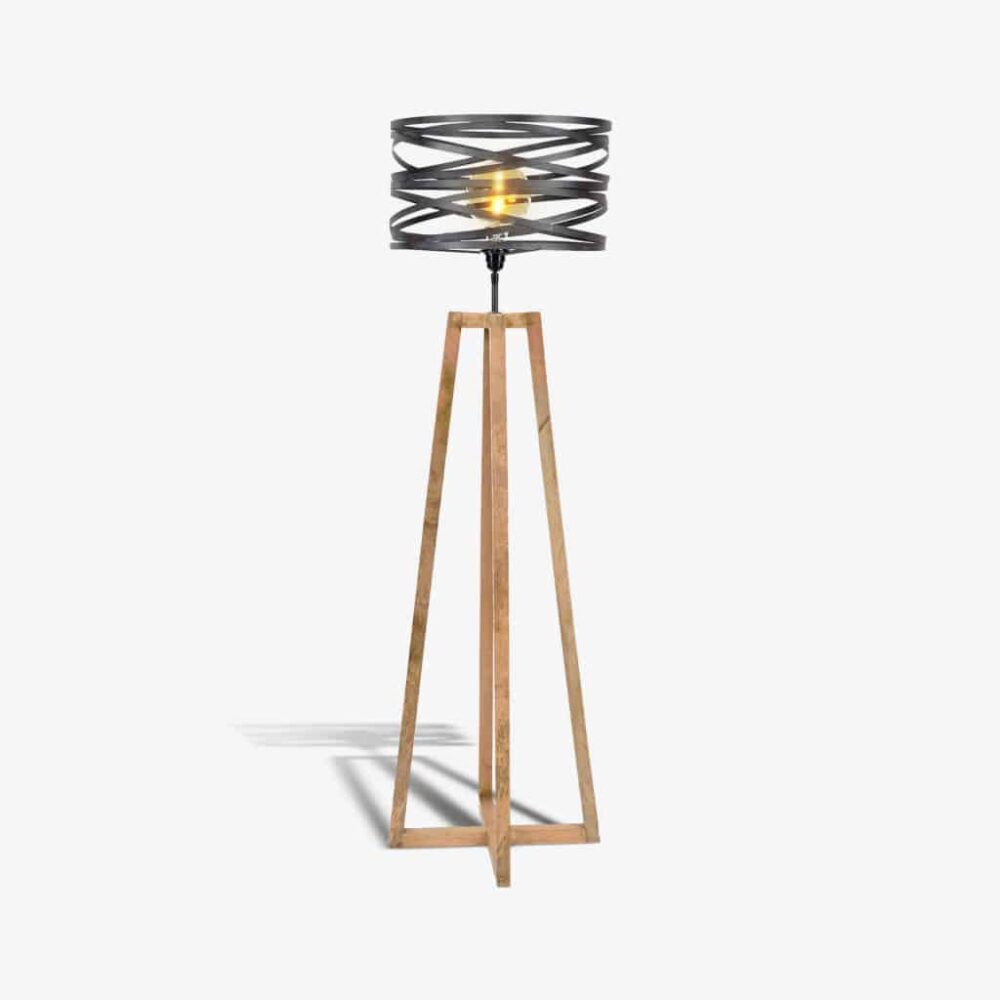 Vloerlamp 1L Wooden Springer