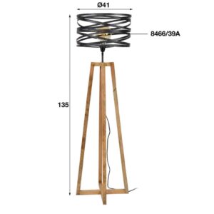 Vloerlamp 1L Wooden Springer