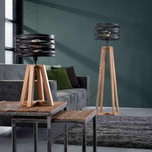 Vloerlamp 1L Wooden Springer