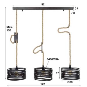 Hanglamp Twisted 3 Lampen