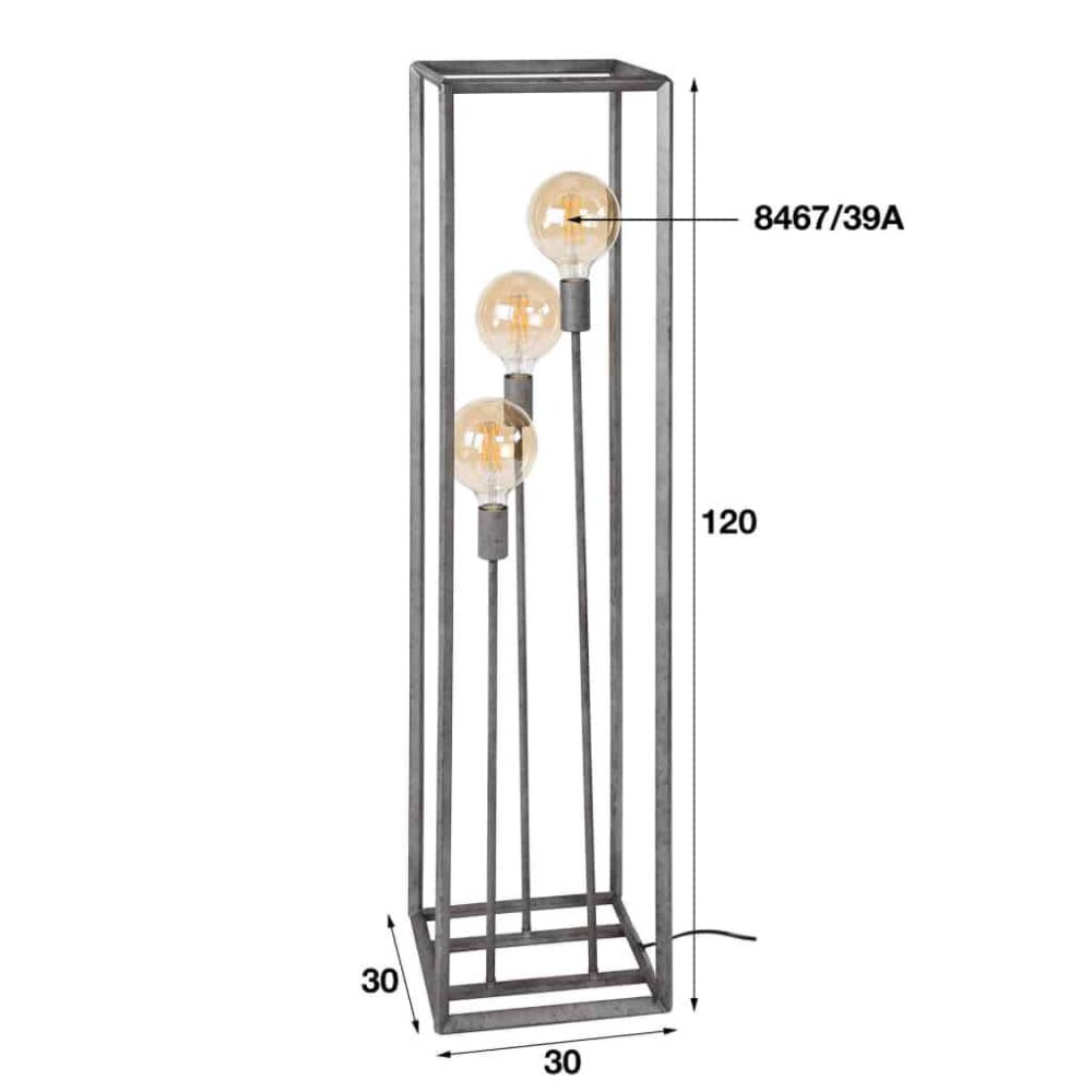 Vloerlamp 3L Stepped Bulb