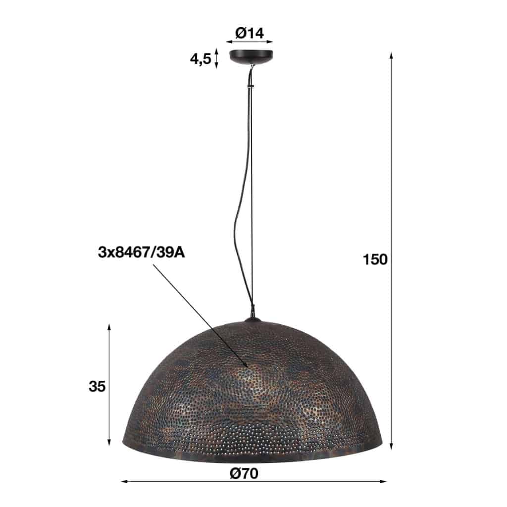 Hanglamp 2L Punch Bulge