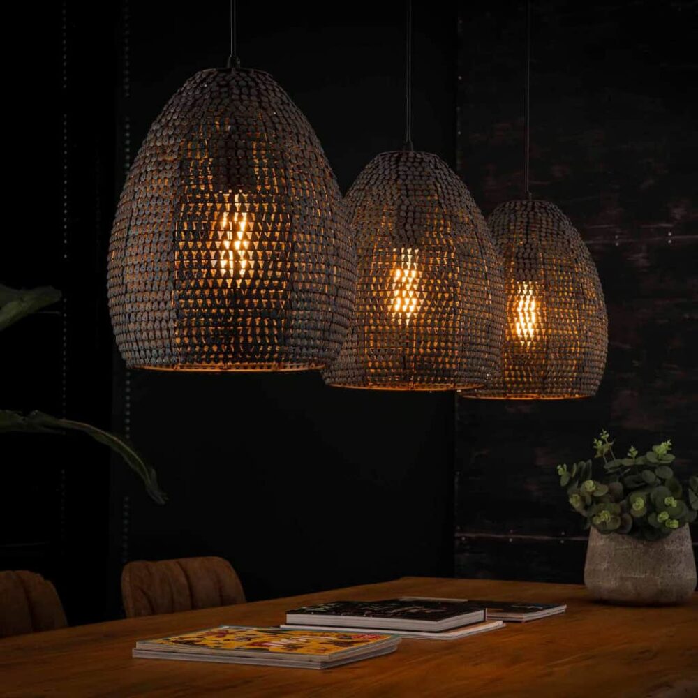 Hanglamp 3L Ovale mesh