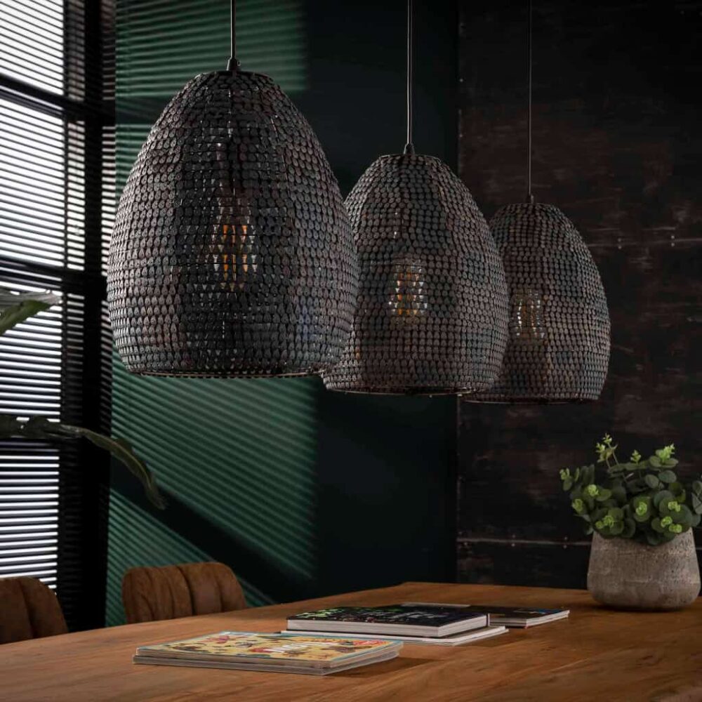 Hanglamp 3L Ovale mesh