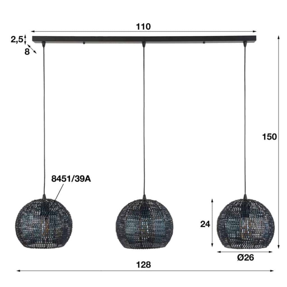 Hanglamp 3L Wire Droplet