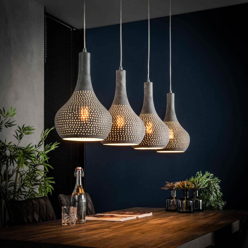 Hanglamp 4L Grey punch