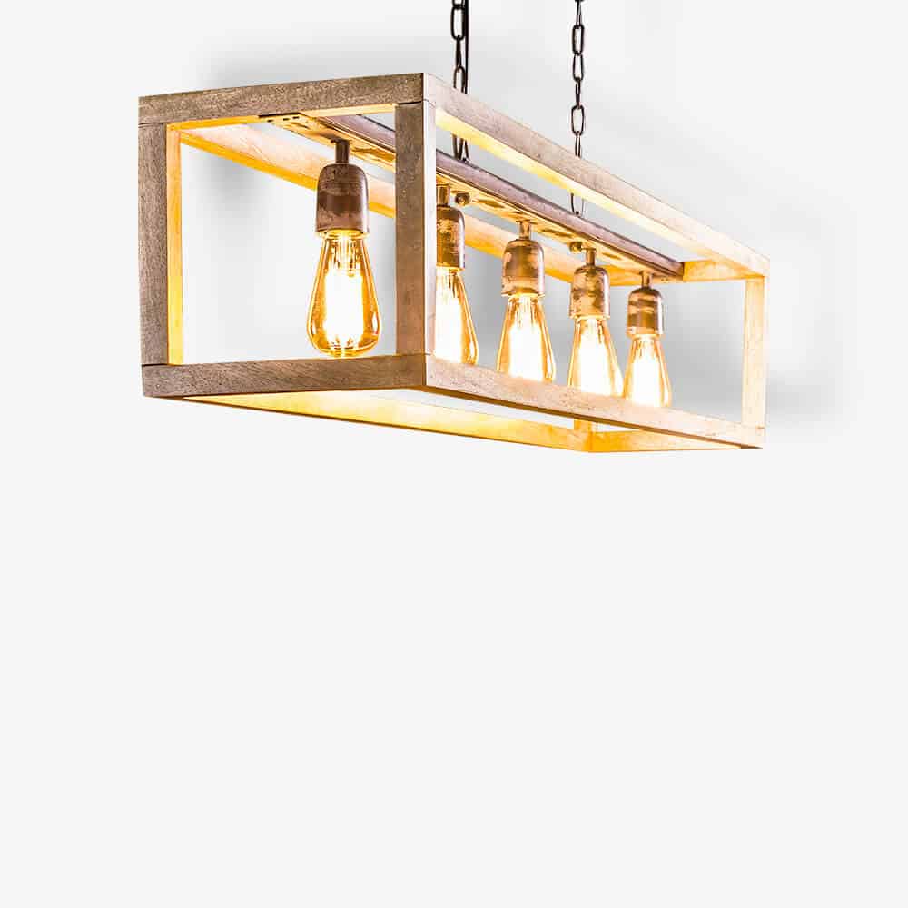 Hanglamp 5L Angular Wood