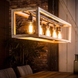 Hanglamp 5L Angular Wood