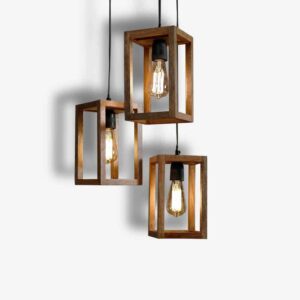 Hanglamp 3L Angular Wood Stepped