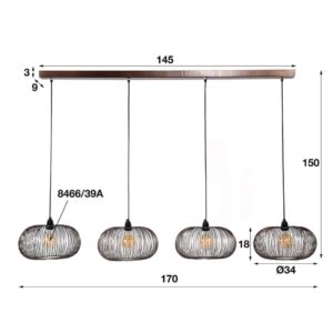 Hanglamp 4L Copper Wire