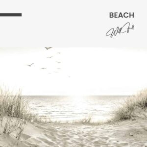 Beach - Muurcirkel Dibond