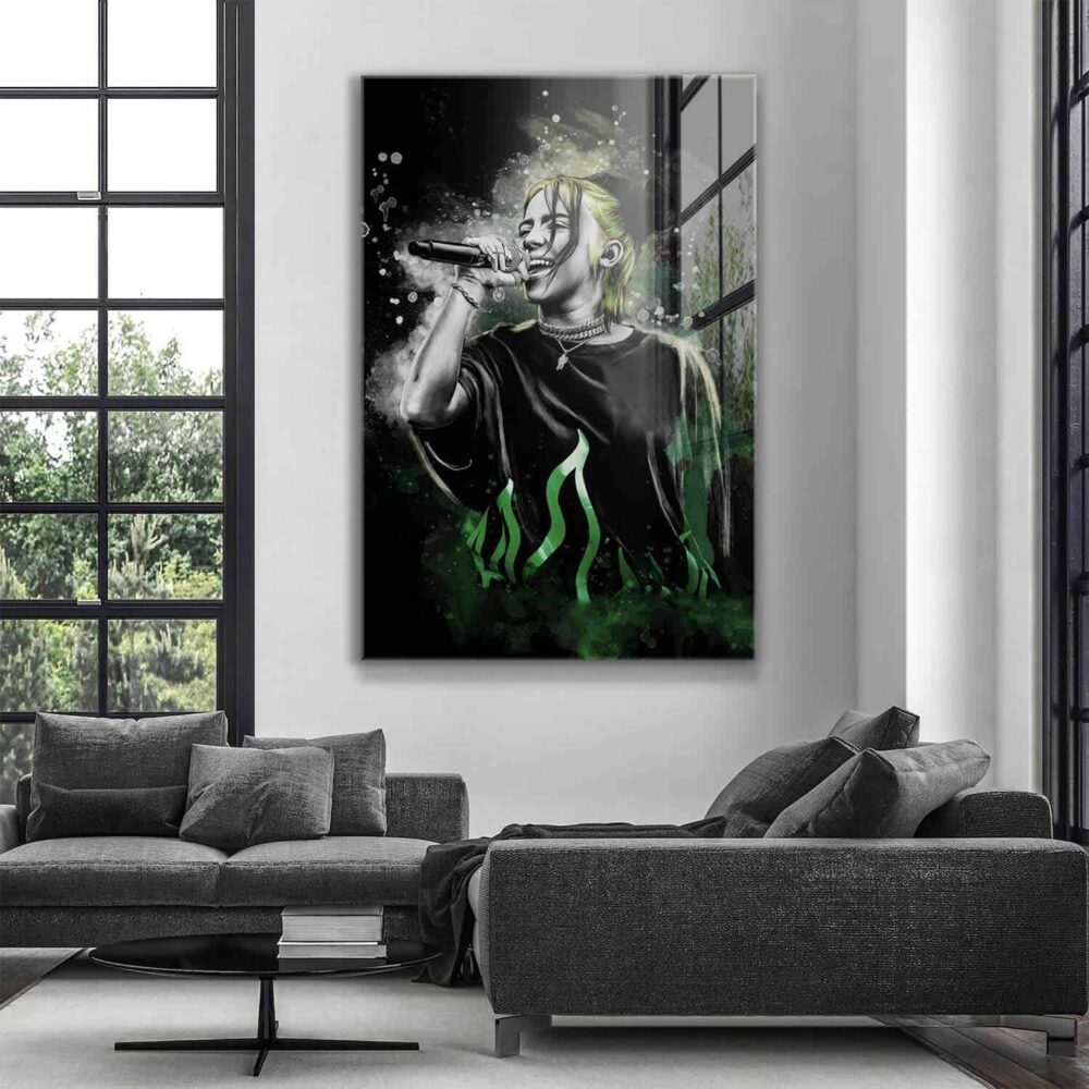 Billie Eilish Glass Mockup