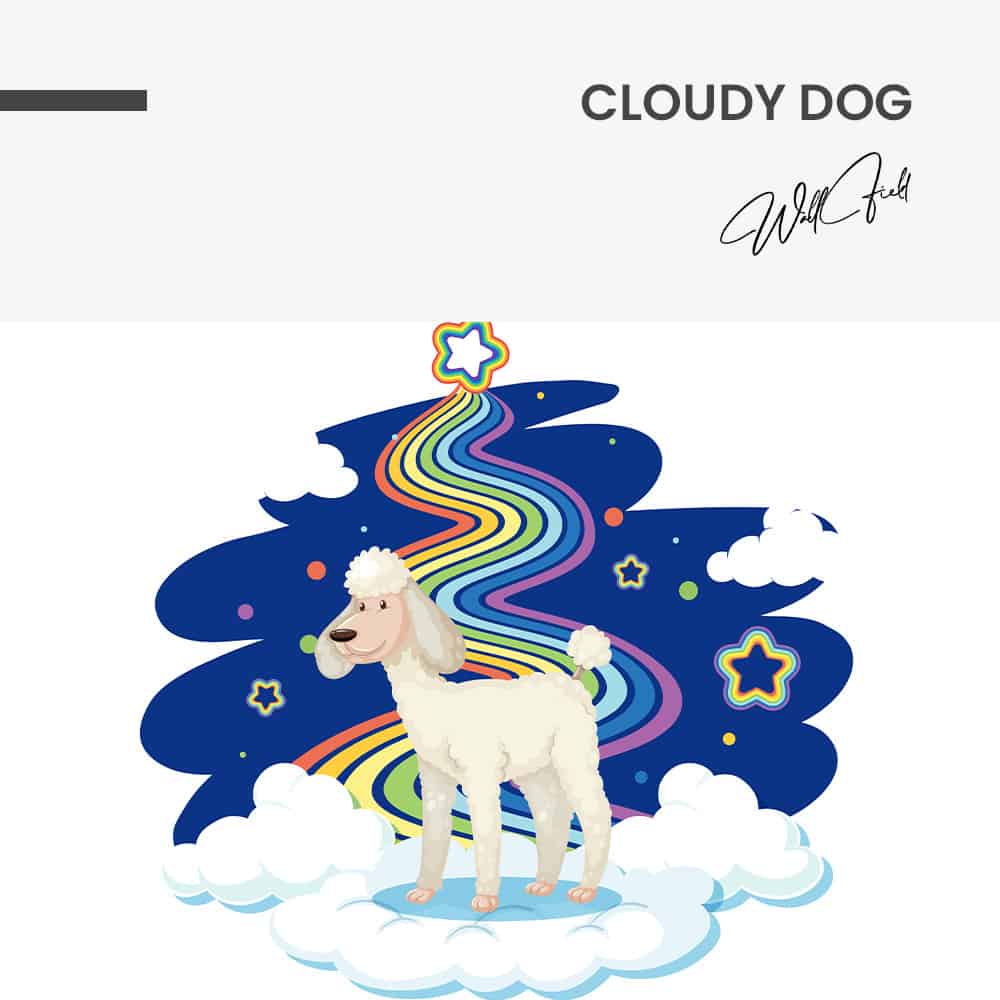 Cloudy Dog - Muurcirkel Dibond