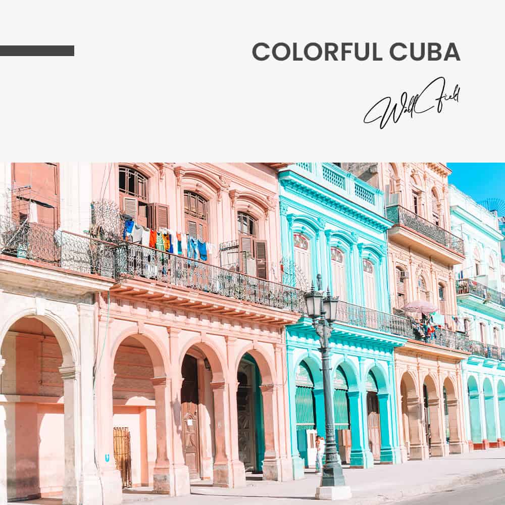 Colorful Cuba - Muurcirkel Dibond