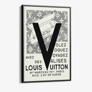 louis vuitton poster met koffer schilderij