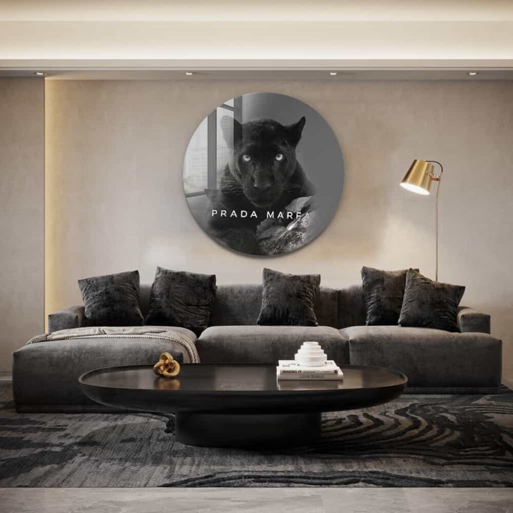 Designer Panther - Muurcirkel Glass