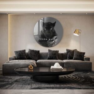 Designer Panther - Muurcirkel Glass